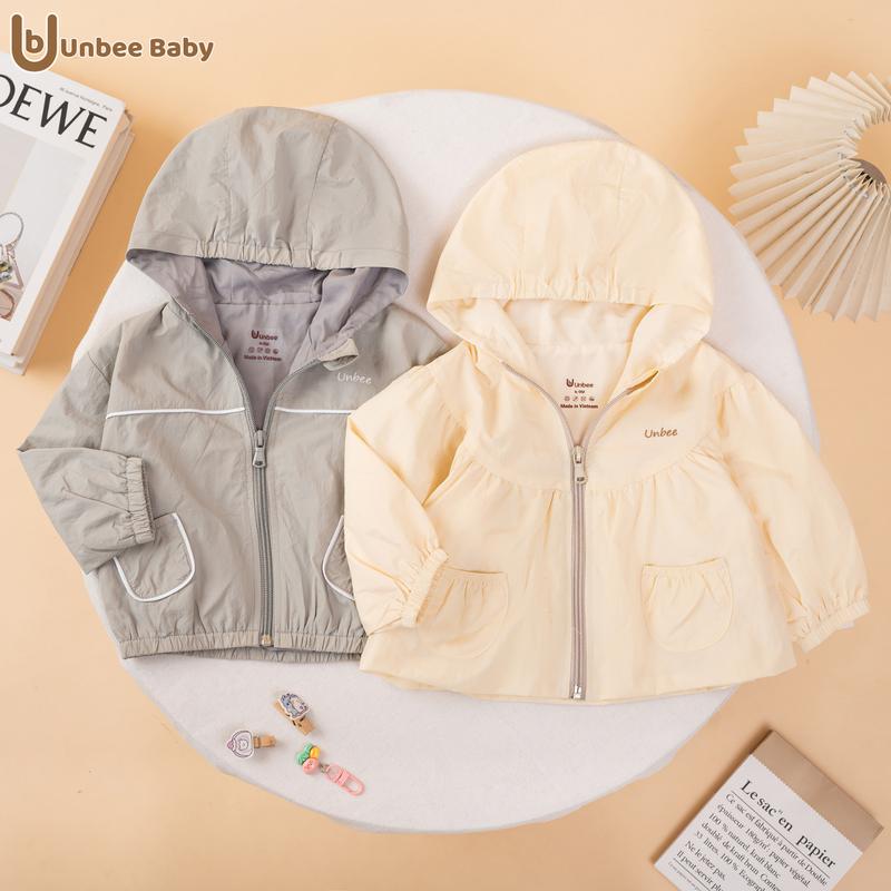 Áo khoác gió nhăn 2 lớp thêu logo UnBee style Hàn Quốc nhẹ nhàng xinh xắn cho bé 6 tháng - 3 tuổi