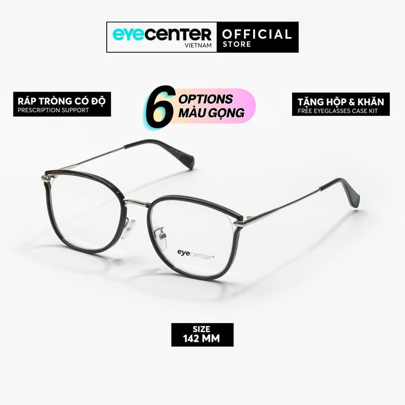 C83 Gọng kính cận nữ chính hãng EYECENTER C83 kim loại chống gỉ nhập khẩu by Eye Center Vietnam