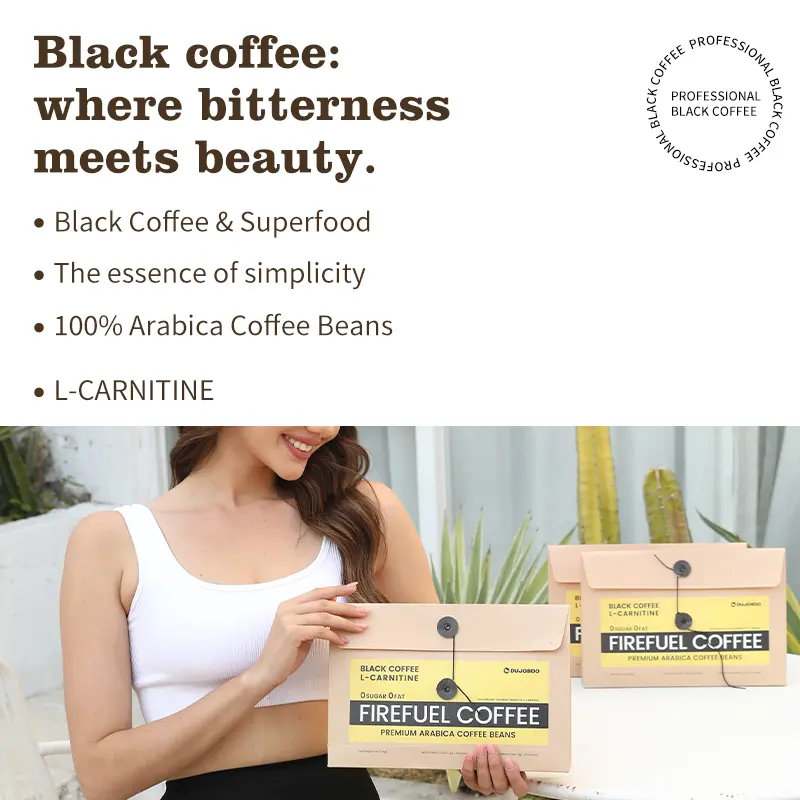 can we take l carnitine with black coffee Near Expiry Promo] DUJOSOO Firefuel coffee 0 sugar 0 fat black coffee L- CARNITINE 6g- Pack