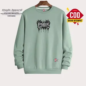 Sweater Pria Oversize Warna Mint Psikos Crewneck Distro Cewek Cowok Lokal Suiter Sablon Print Kasual Street Style Krunek Oblong Wanita Unisex Unisex Hoodie Keren Keren Fleece Fleece Katun Casual Panjang Zipper Basic Basic