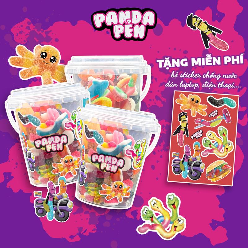 Kẹo dẻo thương hiệu Đức Ăn Vặt panda Pẻn, Sản phẩm Mix sẵn, Thức Ăn không chảy…
