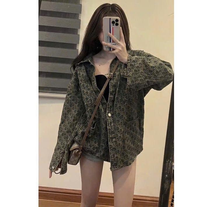 Áo Khoác Jean Áo Sơ Mi Bò Nam Nữ Dập Vân Đl.0r Form Rộng Siêu Hot 2025 Chất Liệu Jean Phù Hợp Nam Và Nữ