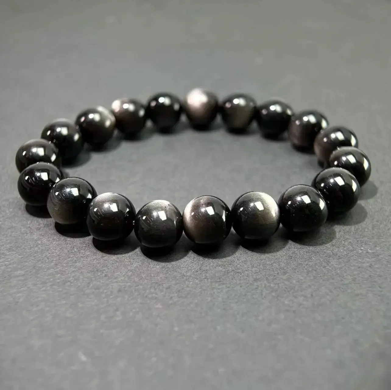 Vòng tay pha lê đá quý bạc tự nhiên - Ngũ hành (Nước) 12~16+mm