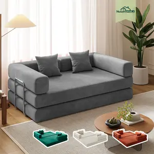 Nusahome Sofa Bed Minimalis Ruang Tamu Serbaguna Nyaman Empuk Bahan Vacuum Anti Bau, Rangka Kuat & Sandaran Bisa Dilepas Sofa Bed Lembut