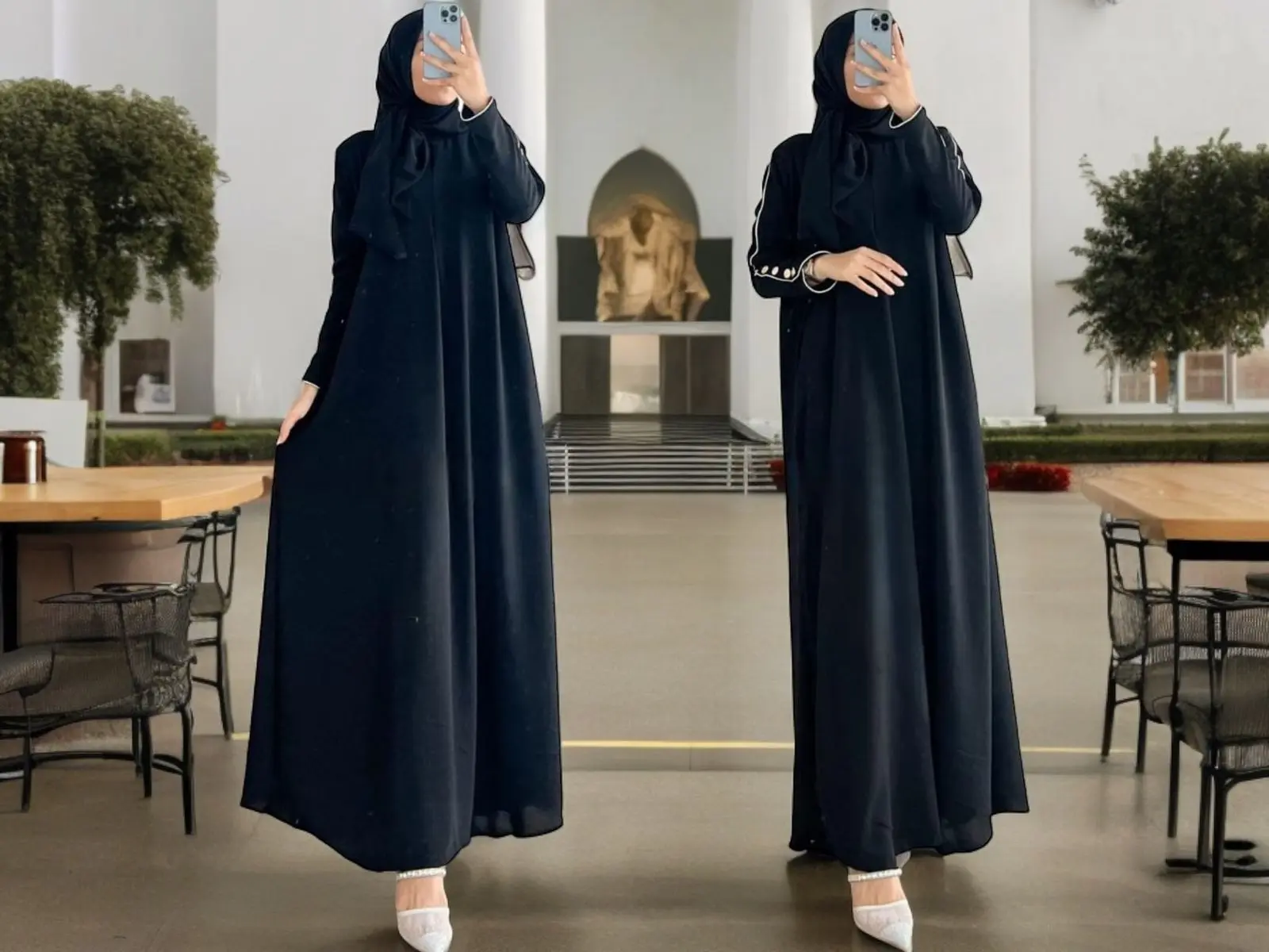 AT - TASMAL DAILY ABAYA DRESS GAMIS BATWING OVERSIZE CRINCLE INARA Crinkle Muslim
