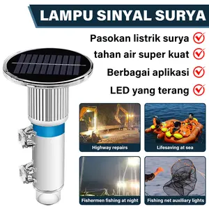 Lampu Lalu Lintas Surya IP54 LED Super Terang Mode Strobo Kedip Lambat Tahan Air Sensor Cahaya Internal Tanpa Sakelar Ideal untuk Lalu Lintas dan Konstruksi
