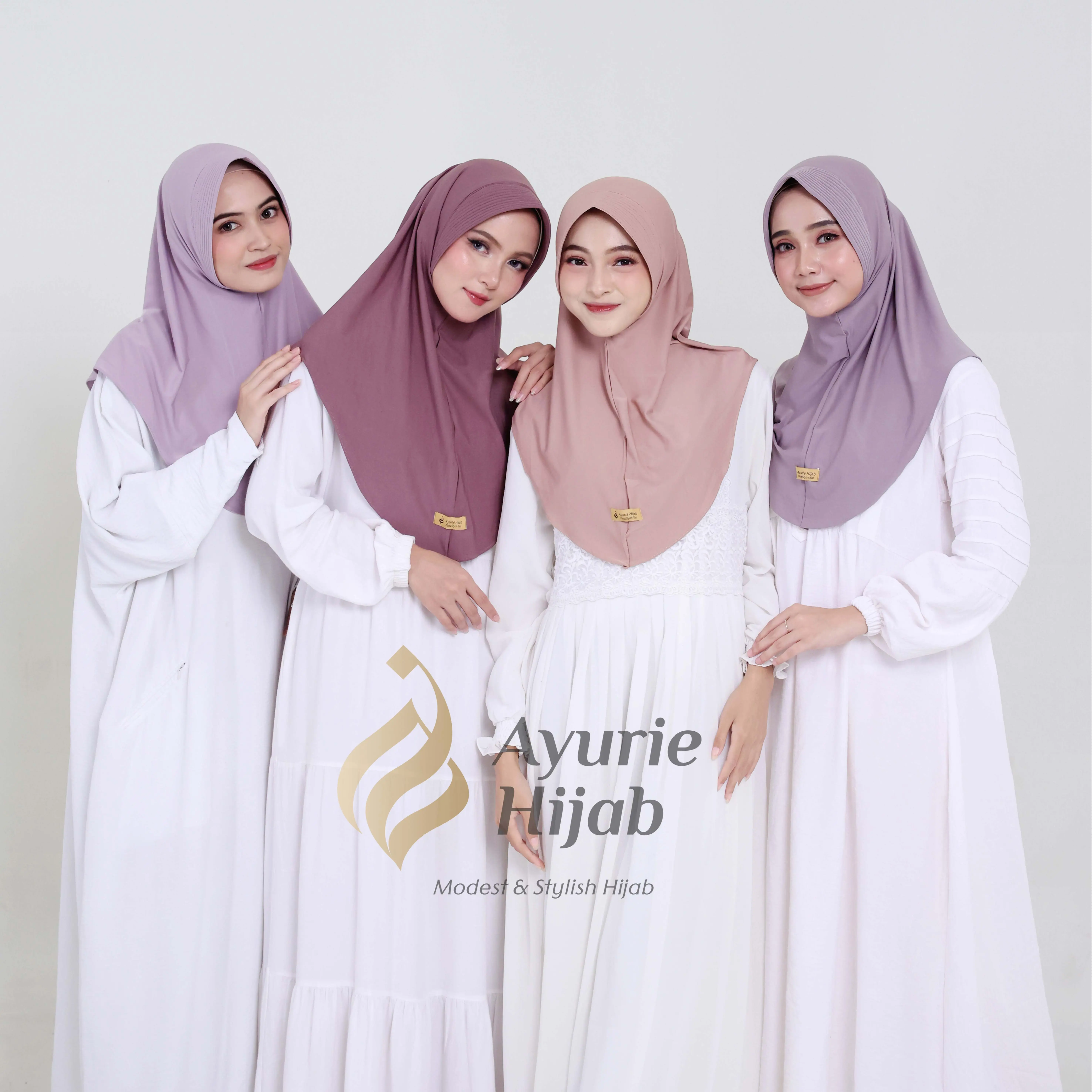 Ayurie - ( Hijab 10 Pcs 100 rb ) Aulia bergo Size M 10 Pcs Paket usaha Hijab instan Bergo casual Nyaman dan simple Muslim Sporty