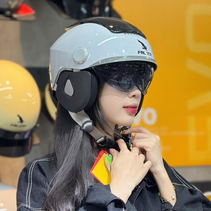Nón Mũ Bảo Hiểm Nữa Đầu 2 Kính, kính âm Falcon Bee Full Màu New 2025 [POC] - Helmets