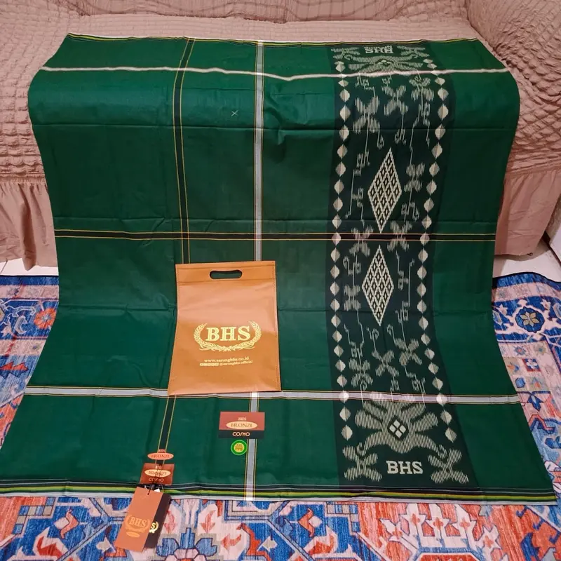 SARUNG BHS COSMO BRONZE MURAH Muslim TUMPAL HIJAU/TUMPAL MERAH/TUMPAL HITAM 5