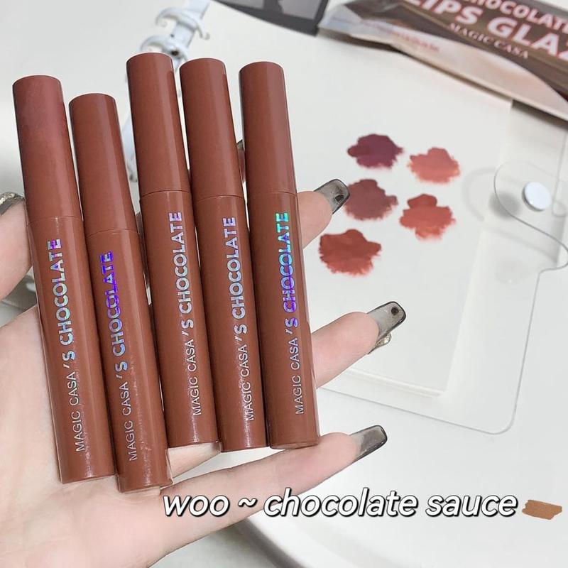 【Promo & COD】5Pcs Set Lipstik Matte Tahan Lama, Velvet Matte Liquid Lipstick yang Anti Air dan Tidak Transfer. Tersedia dalam Set Hadiah Lipstik Warna Nude Cokelat dan Set Lipstik Red Velvet. Cocok untuk Wanita dan Gadis.Kosmetik Bibir 1