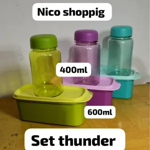 kotak makan+botol minum set thunder 2 pcs - nico shpping