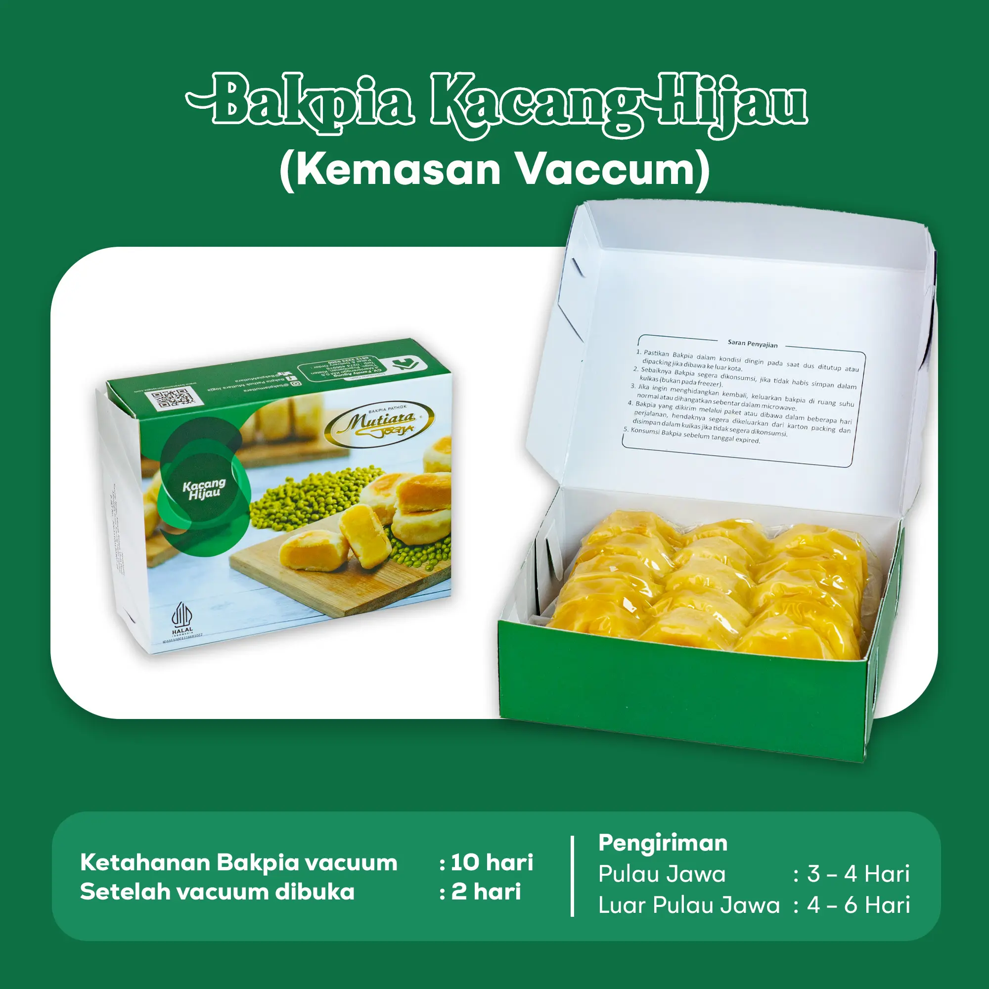 [PO VAKUM] - Bakpia Pathok Mutiara Jogja kemasan vakum - Cemilan & Roti Pastri