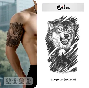 Tato temporer premium semi permanen tattoo fruit ink tatto singa tatoo temporary serigala harimau