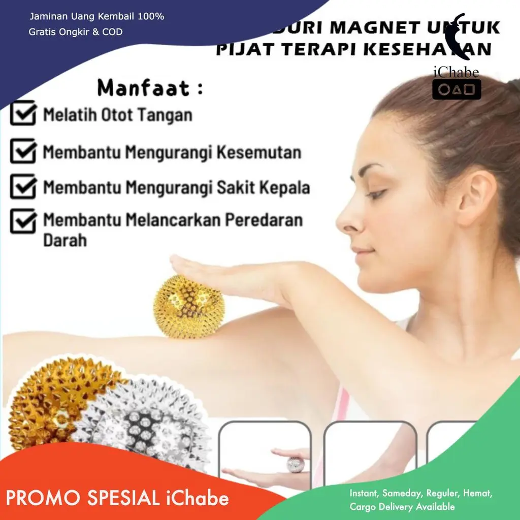 [Bisa COD] Bola Duri Magnet Alat Pijat Terapi Kesehatan Massage Ball Magnetic Punggung Menyembuhkan