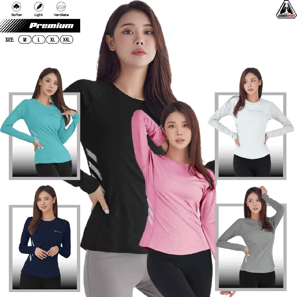 BPP Salla Lengan Panjang Baju Olahraga Wanita Premium Muslim Dewasa Kaos Cewe Running Polos
