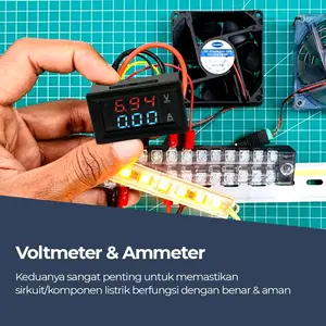 Alat Pengukur Listrik Voltmeter Ammeter Electric DIY LED Display