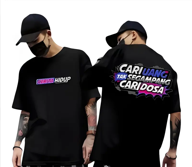 kaos atasan dewasa PRIA/WANITA T-SHIRT variasi kaos oblong distro motif kata kata CERITA HIDUP 0