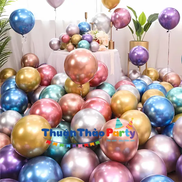 Bong bóng tròn 10 inch siêu nhũ, trang trí tiệc, sinh nhật
