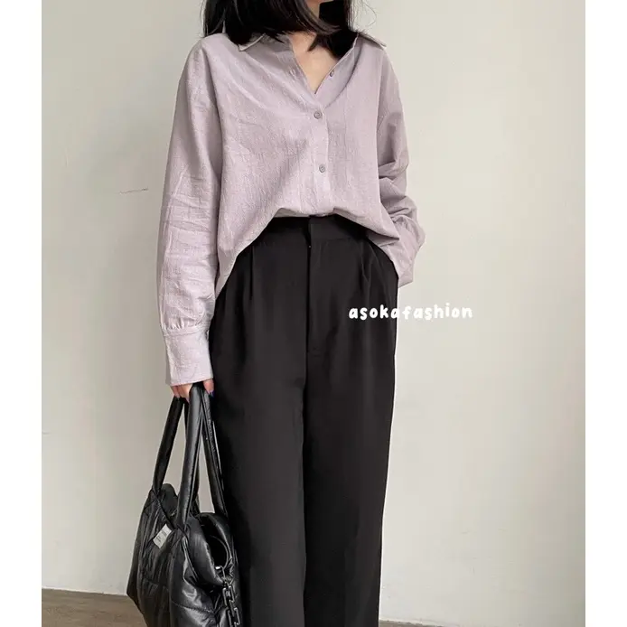 ASOKA Liza Shirt 550 - Kemeja Linen Basic Shirt - Kemeja Wanita Kemeja Polos 4