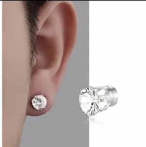 Anting Magnet Model Mata Putih Titanium Pria & Wanita Anti Karat Anti Luntur - Earrings