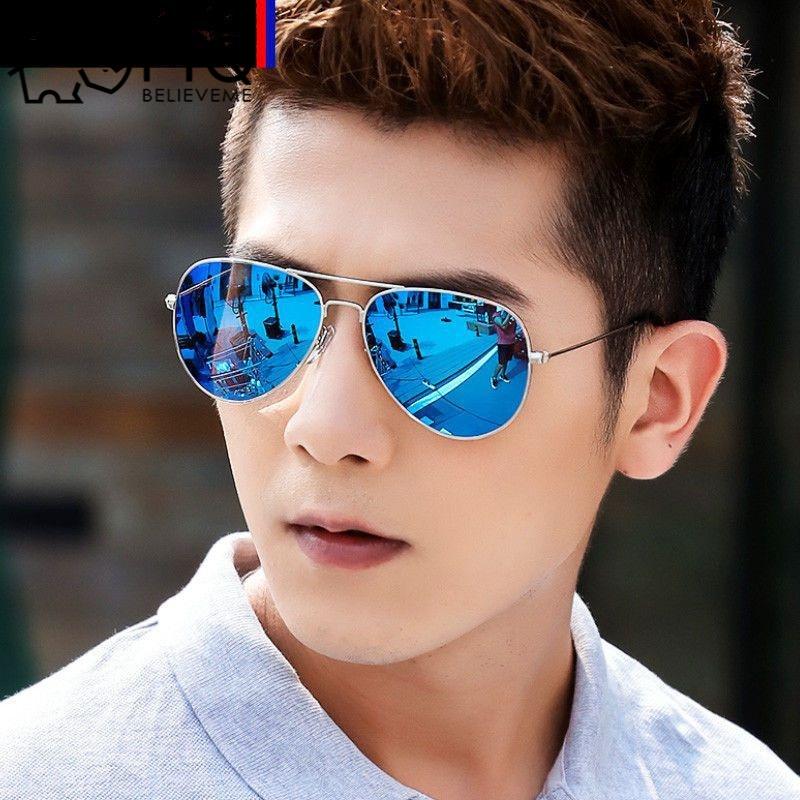 Kính Râm Kim Loại, Dành Cho Nam Và Nữ, Phim Màu Phản Quang Mới, Gọng Lớn, Thời Trang, Thích Hợp Cho Các Cặp Đôi, PTQ