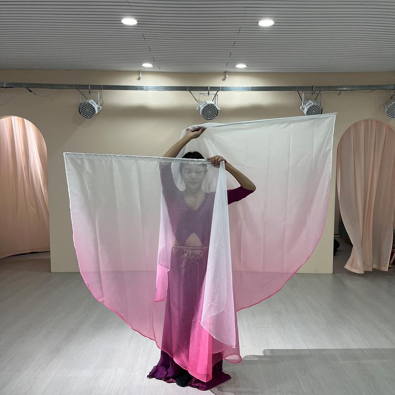 Product Introduction of 1 Pcs Worship Flags Womens Belly Dance Hand Scarf,Gradual Color Praise Flags,Adult Size 190 x 140 CM 21
