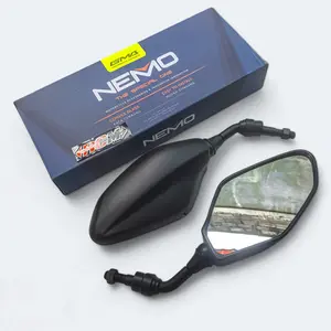 SEPASANG KANAN KIRI MIRROR MIROR SPION KACA SEPION UNIVERSAL NEMO MODEL X-MAX X MAX XMAX 250 300 TANGKAI SEDANG TDK MELEBIHI STANG KACA SEMI CEMBUNG HITAM FLAT BLACK BEAT PCX VARIO DLL ORI ORIGINAL GMA ASLI