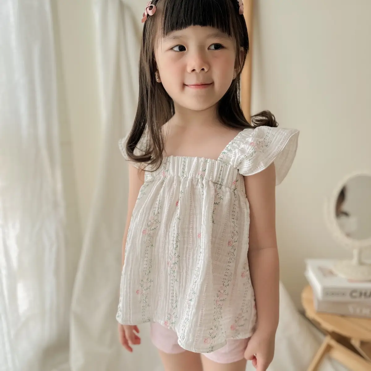 GAIA Top Atasan Anak Bahan Katun Muslin  Motif Bunga Vintage - Dressy Bee