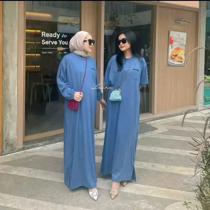 Loka Dress Busui Bahan Kaos Cotton Combed By Lenre 2