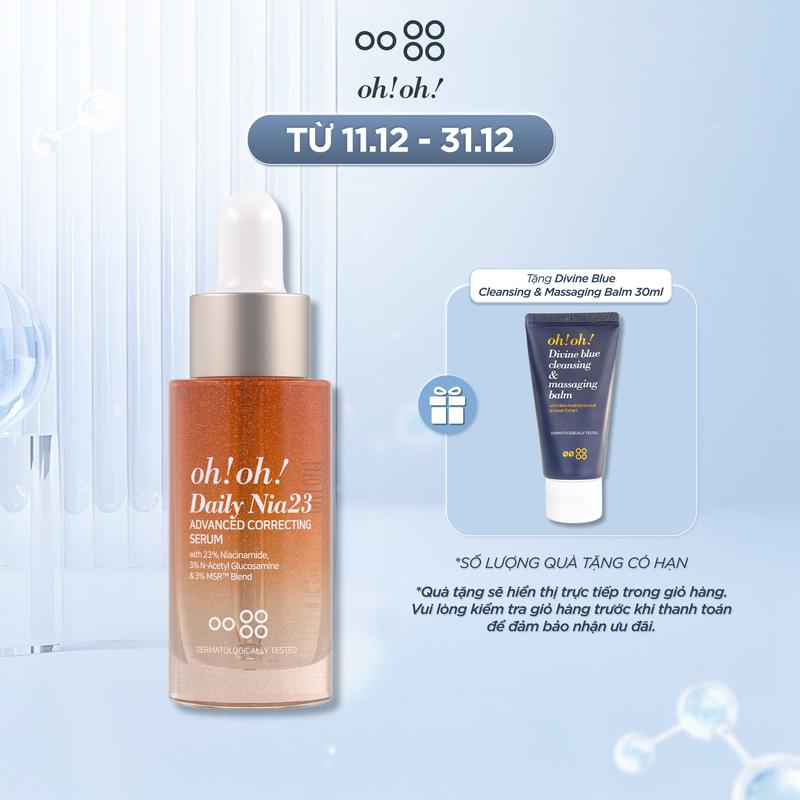 Tinh chất sửa chữa sắc tố chuyên sâu sáng da & giảm thâm nám oh!oh! Daily Nia23 Advanced Correcting Serum 30ml