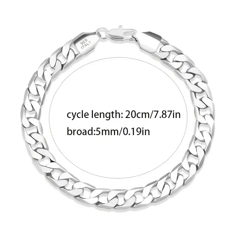 A 925 silver necklace with a snake-shaped design, 7.5 inches in length, luxurious, high quality, vintage street hiphop.