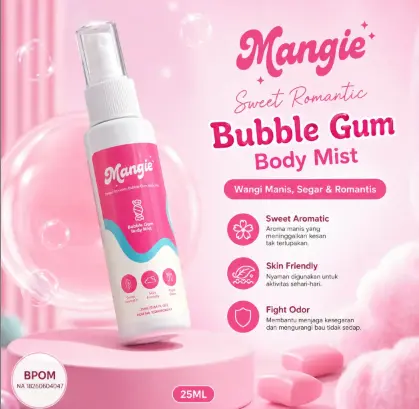 Mangie Sweet Aromatic Feminime Hygiene Spray With Vanilla 25 ml Perawatan Area Kewanitaan Membantu Mengurangi Keputihan parfum wanita wangi manis body mist aroma Bubblemgume