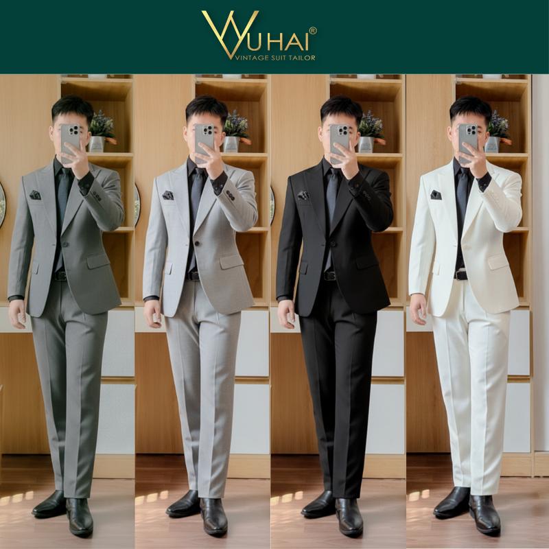 [Hỏa Tốc] Bộ vest nam 1 cúc form slim fit cao cấp-VuHai