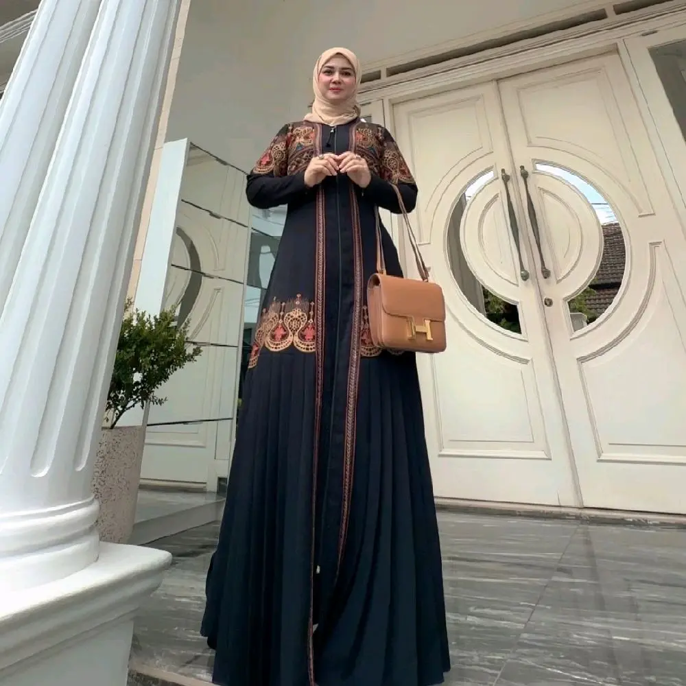 (TANPA HIJAB) Nazwa Abaya Giselda Dress Raya Series Bordir Mewah Payet