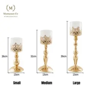 NNF Scarlett Elegant Tealight Candle Holder Gold Tempat Lilin Mewah Emas