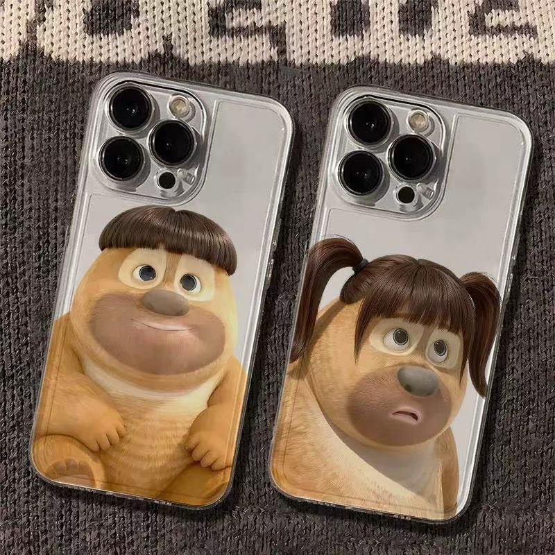 Ốp lưng Gấu Nhị mái tóc vui nhộn, tương thích iPhone 16/15/12/14/11/X/6s/17 Pro/17 Pro Max, mẫu cao cấp dễ nhìn độc đáo dành cho iPhone 16/16 Plus/16 Pro