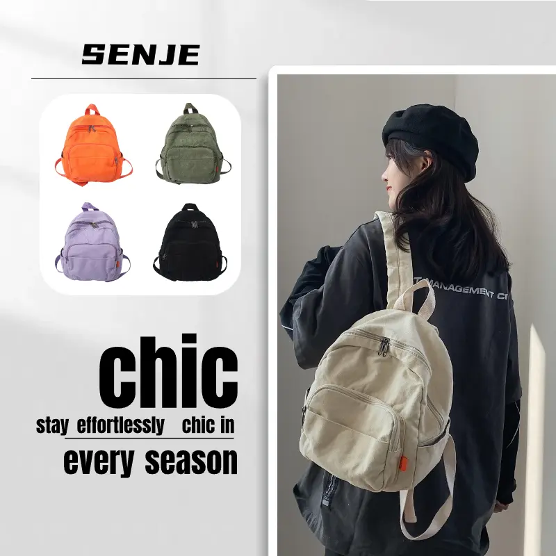 Tas Punggung Wanita Gaya Jepang tas ransel wanita import Serba Guna Kanvas Berkualitas Tinggi Cocok untuk Segala Aktivitas Cocok untuk Remaja dan Mahasiswa Desain Unik, Nuansa Vintage tas ransel korean style Backpack tas ransel sekolah cewek B188