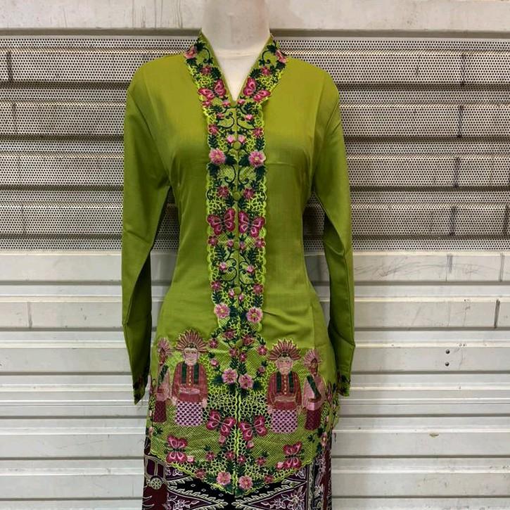 Atasan kebaya encim bordir motif ondel - ondel // kebaya encim bordir. 4