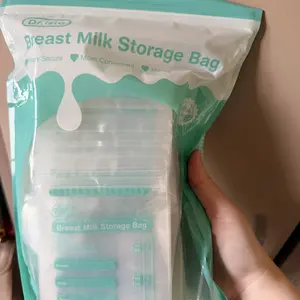 Dr.Isla MSB05X Temp-Sensitive Milk Temp Kantong ASI Sekali Pakai 150Ml/100 Buah Kemasan Susu Bayi Kelahiran Putih BPA Free & Aman