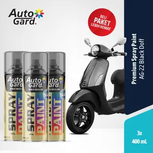 AG [BUNDLE] AG Flat Black 22 Hitam Doff X3 Cat Semprot Premium Motor Mobil Sepeda Helm Rumah Serbaguna Vas Pot Graffiti Tembok Kayu Aluminium Besi