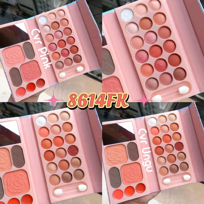 ECER!! EYESAHDOW MINI CHERRY BLOSSOM MAKEUP LENGKAP BLUSH+EYEBROW+