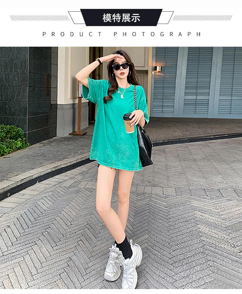 Product Introduction of Summer fashion unisex solid color versatile pure cotton short sleeved T-shirt 7