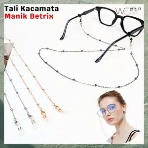 Tali Kacamata Gantungan Anti Jatuh Mutiara Manik Betrix Bahan Metal Worth It - Glasses