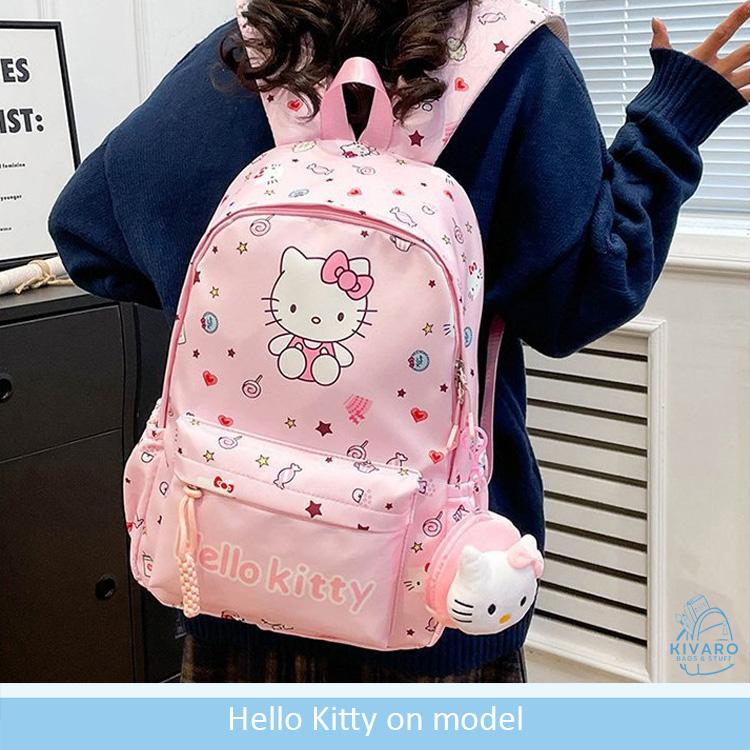 Product Introduction of Tas Ransel Sanrio Besar SD SMP SMA Kuromi Pochacco Melody & Hello Kitty | CL08 Kivaro Anak Motif Fashion 38