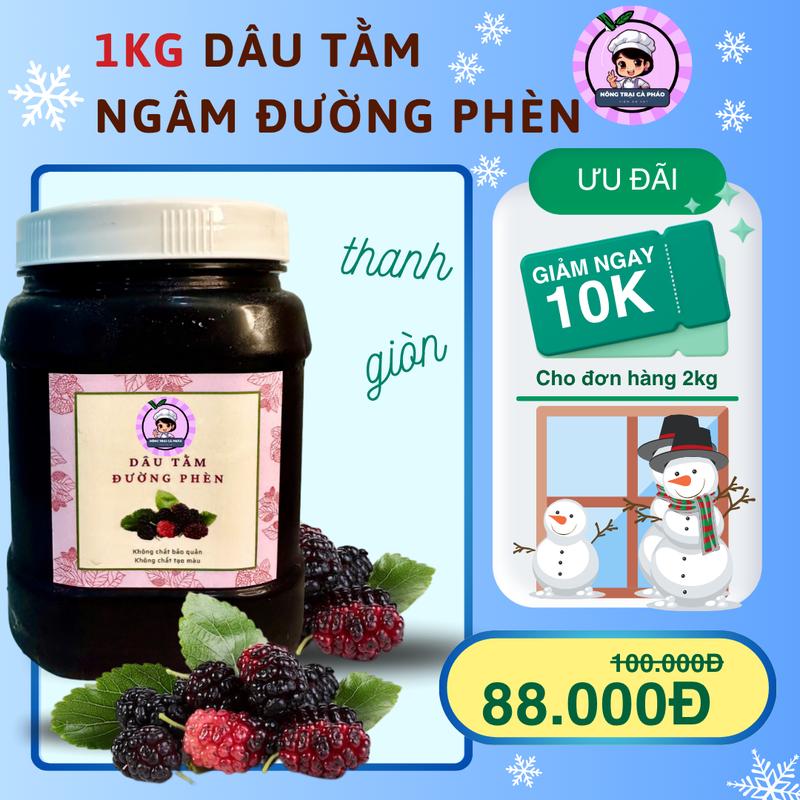 1kg Dâu Tằm Ngâm Đường Phèn   dạng lỏng nguyên trái   Siro Syrup - Tết 