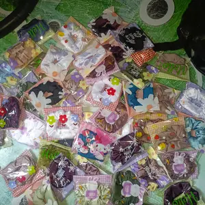 ( isi 10 pcs ) Scruncie Satin Korea + packing plastik gift acara