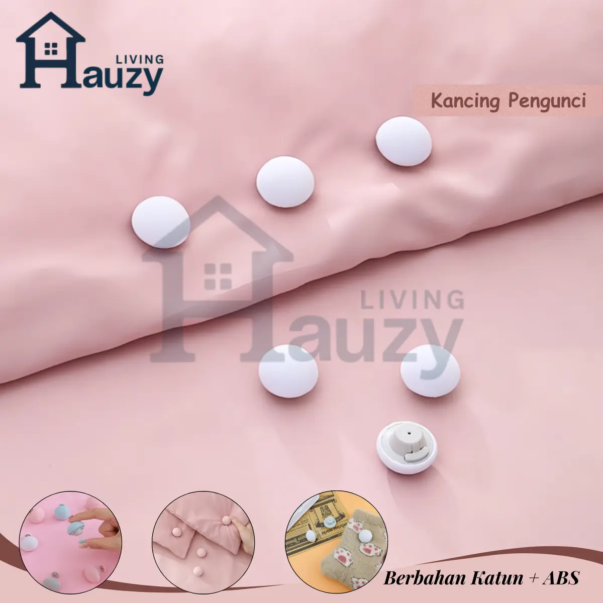 Hauzy - Lock Button Sprei/Selimut Kancing Pengunci Selimut/Sprei – Mudah Dipasang& Anti Geser