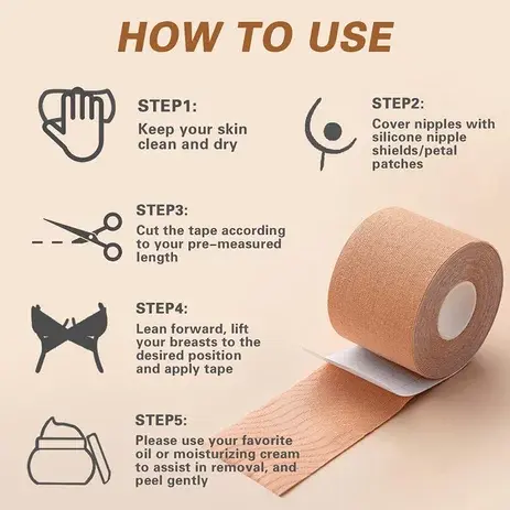 Body Boob Tape 5cm x 5cm Penutup Payudara Push Lift Up Pengangkat Cover Bra Tape Roll Selotip Pad Bh YY007 8