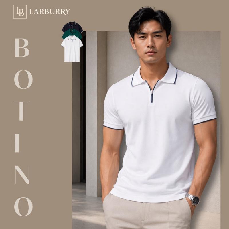LARBURRY Áo Polo Nam CLASCO Cổ Trụ Phối Lé Ngực Chất CVC Diamond