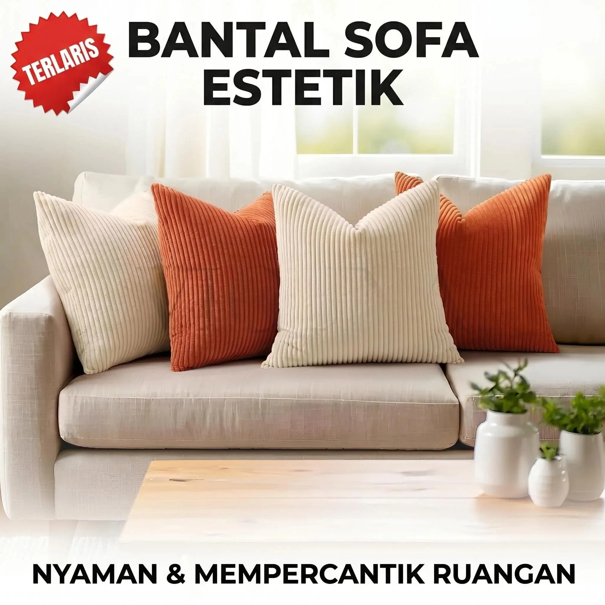 Sarung Bantal Sofa Corduroy Lembut & Tebal | Ukuran 40x40 45x45 50x50 || Pillow Cover Estetik Kado istimewa
